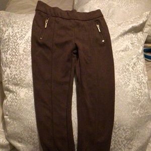 Janie & Jack Faux Suede Riding Pants with Gold Zippers